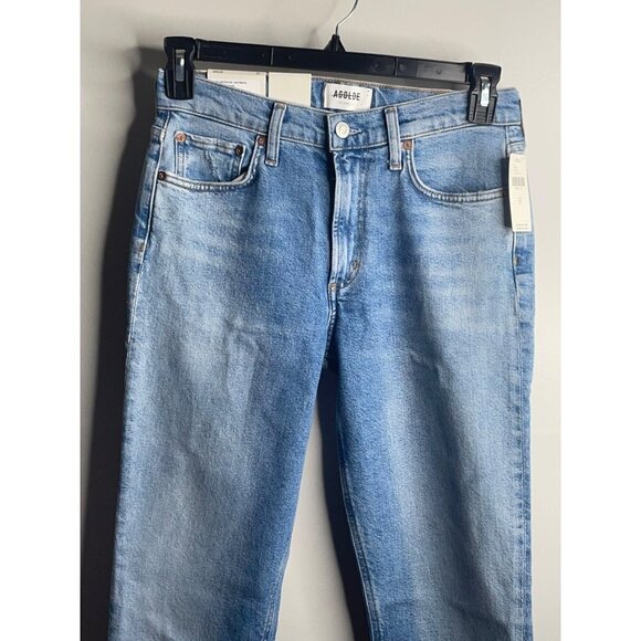 NWT Agolde Lyle Low Rise Slim Low Stretch Blue Jeans In Hour Size 27 - Picture 3 of 6